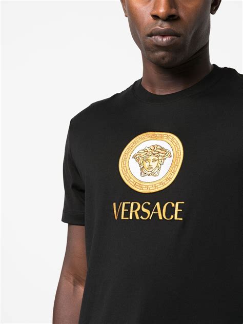 versace black medusa shirt|versace medusa print t shirt.